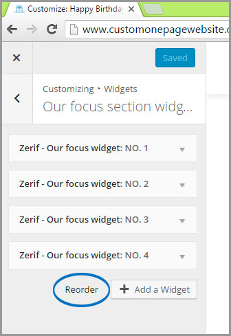 our focus widget reorder