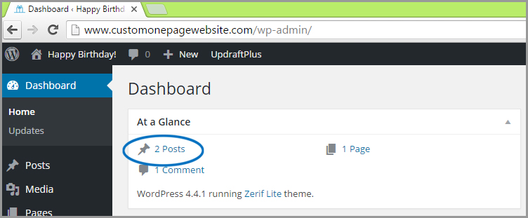 wordpress post dashboard