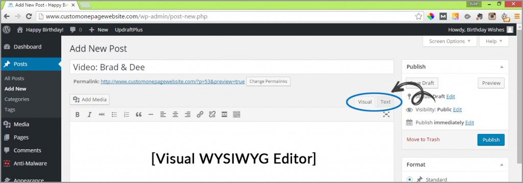 posts wysiwyg editor