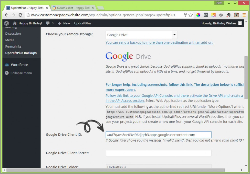 google drive client id