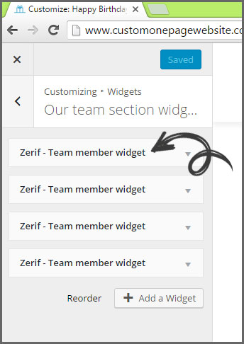 our team member widgets