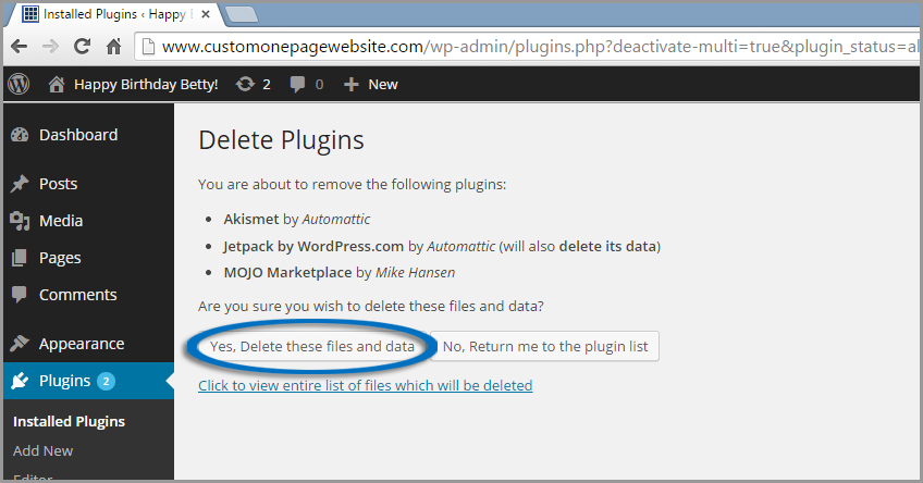 yes delete plugins